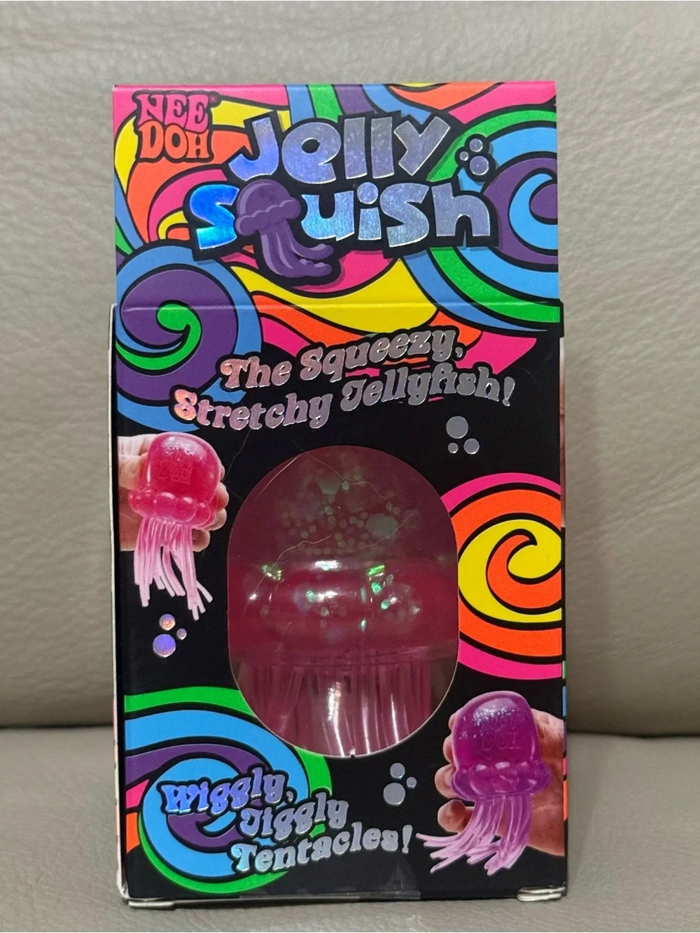 NEW Schylling NeeDoh Jelly Squish Jelly Fish Squishy PINK Super Solid Squish